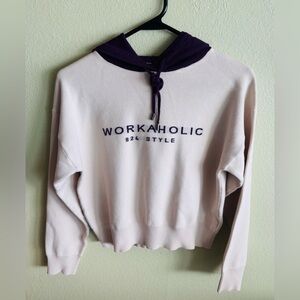 Peacebird  Maroon & Cream, WORKAHOLIC 826 Style” Knit Hooded Sweater Size: Small